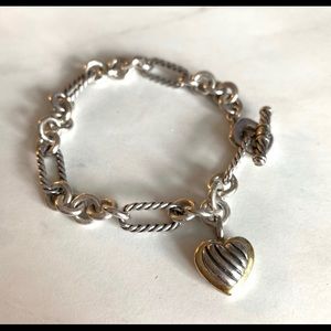 David Yurman bracelet with heart charm.